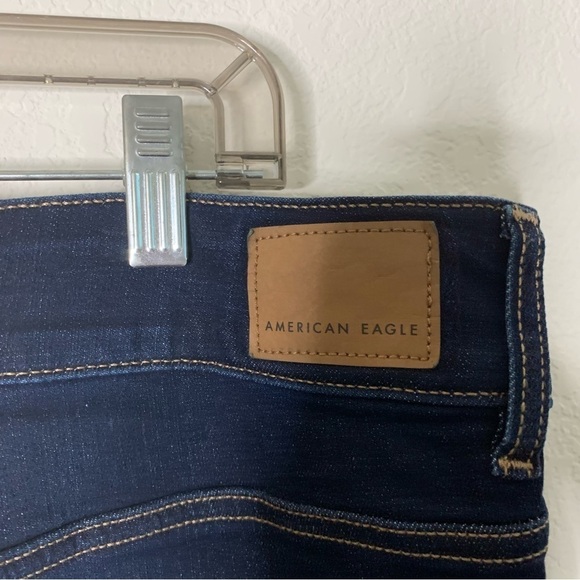 American Eagle women’s dark blue hi rise artist flare jeans 20 long - Picture 9 of 12